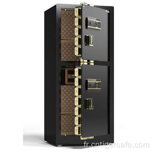 Tiger Safes 2 portes noir 150 cm verrouillage d'empreinte digitale